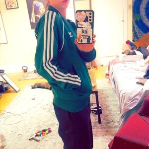 Adidas Green Blazer with White Stripes